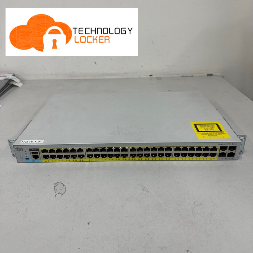 Cisco WS-C2960L-48PD-LL Catalyst Switch with Rack Mount Brackets