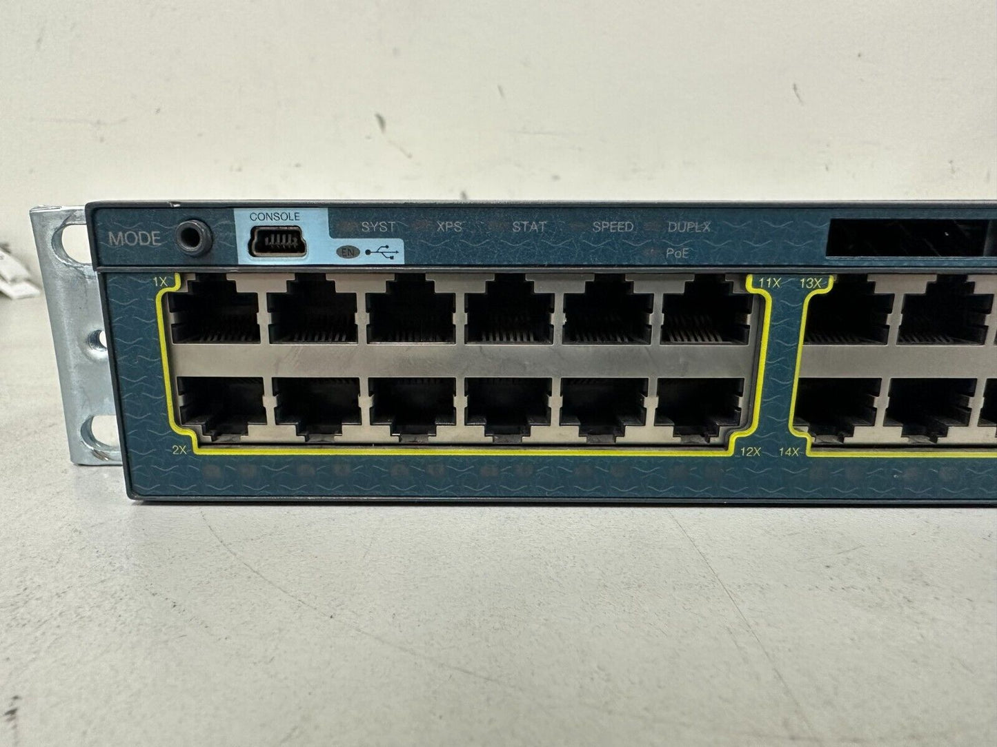 Cisco WS-C3560X-48P-S Catalyst 48 PoE+ Switch with Rack Mount Brackets & 1 PSU