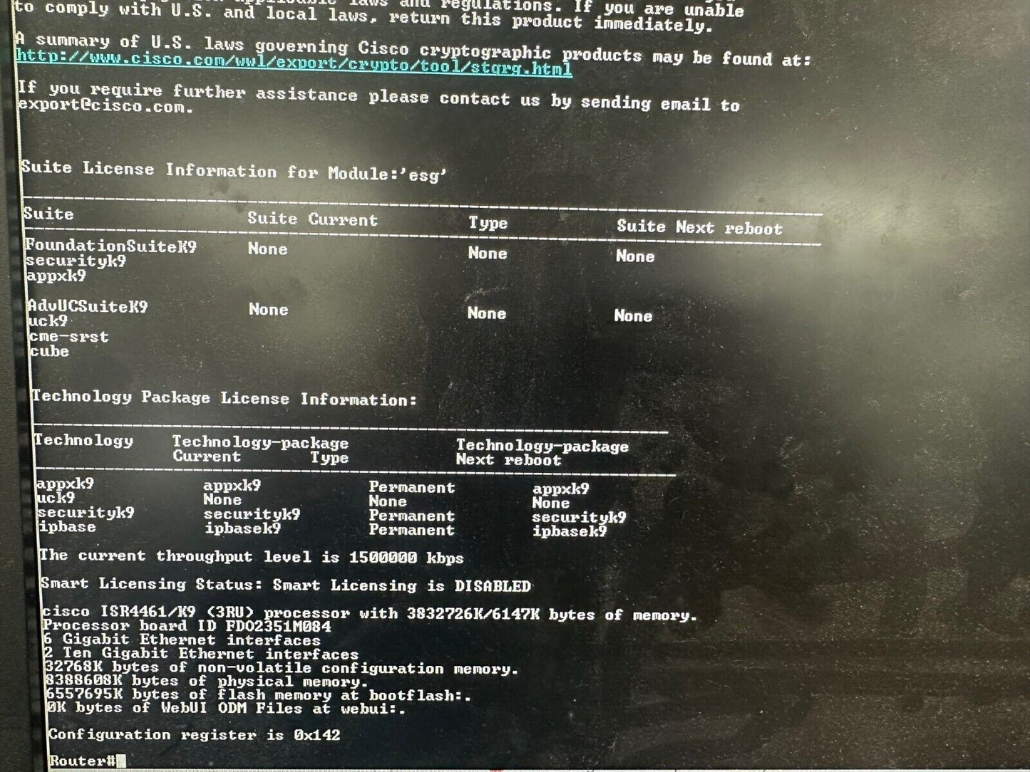 Cisco ISR4461/K9 Cisco 4400 Series Integrated Services Router NIM-2GE-CU-SFP