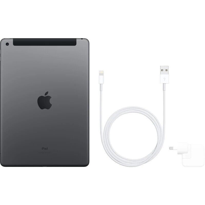 Apple A2197 iPad 7th Gen 128GB Wi-Fi Unlocked (Not Engraved) + New Adapter