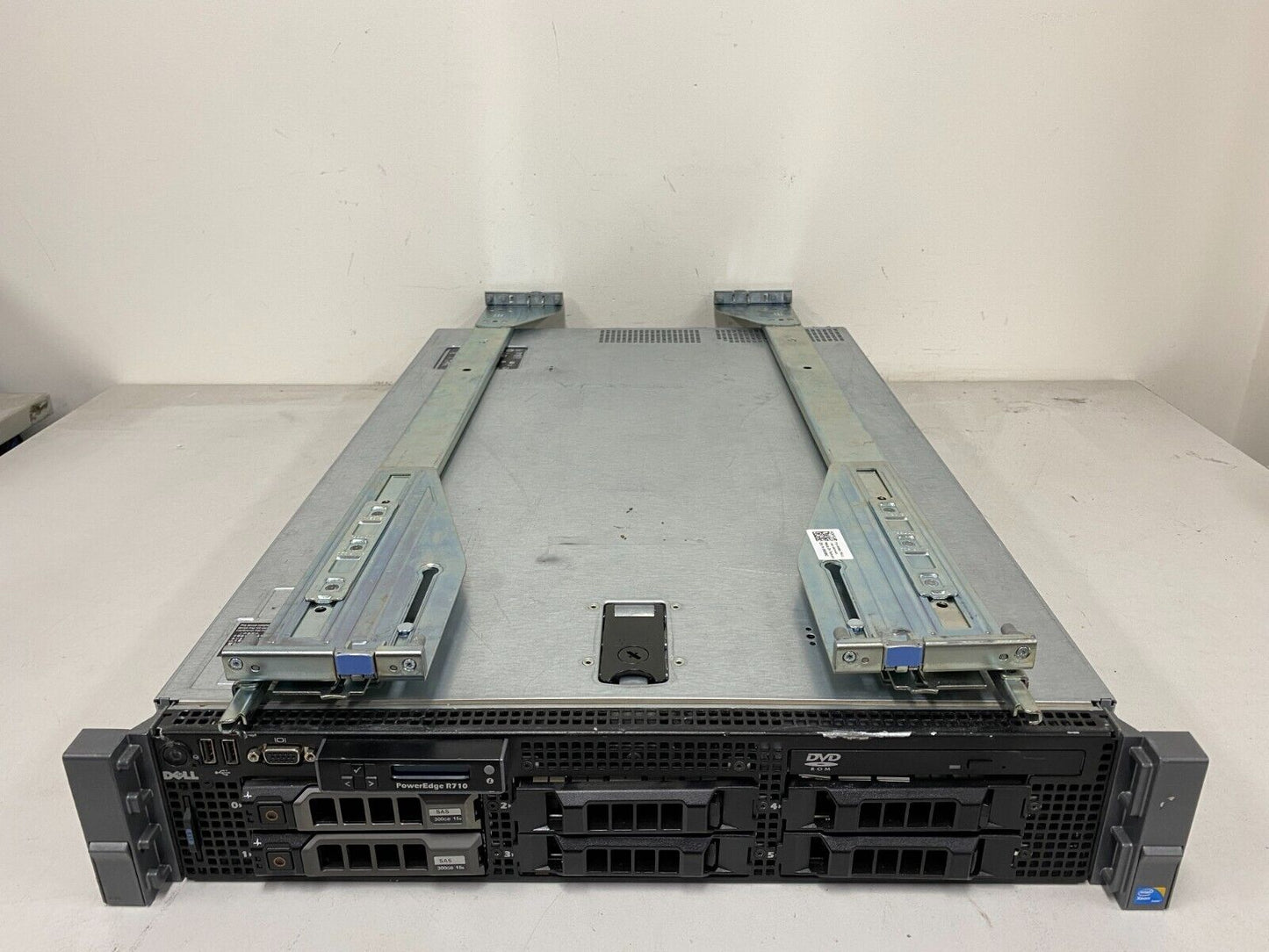 Dell R710 Server 2x CPU E5649 144GB RAM 2x 300GB SAS HDD PERC 6/i RAID Rails
