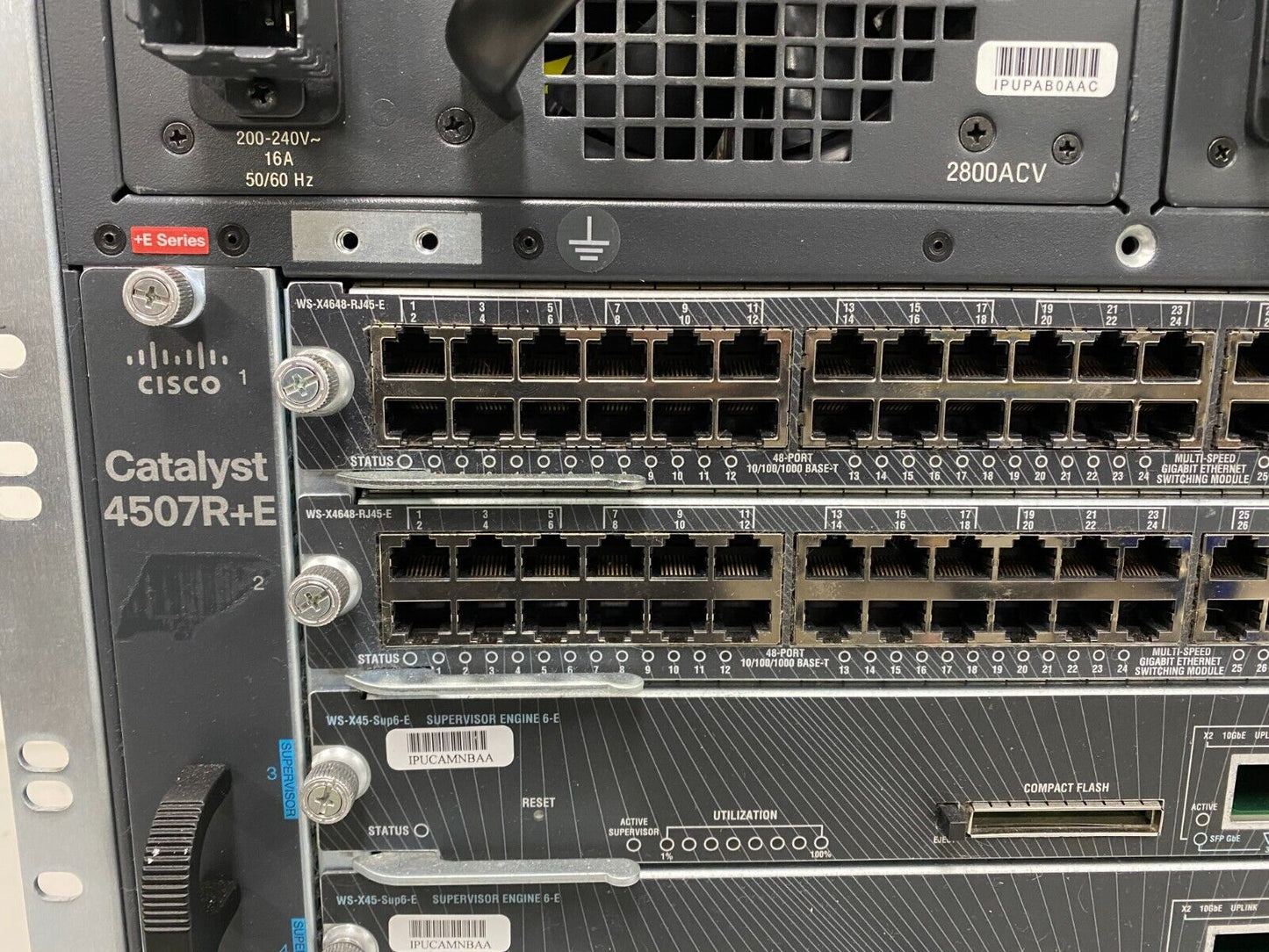 Cisco WS-C4507R+E Chassis 2x WS-X45-Sup6-E 4x WS-X4648-RJ45-E 2x WS-X4606-X2-E