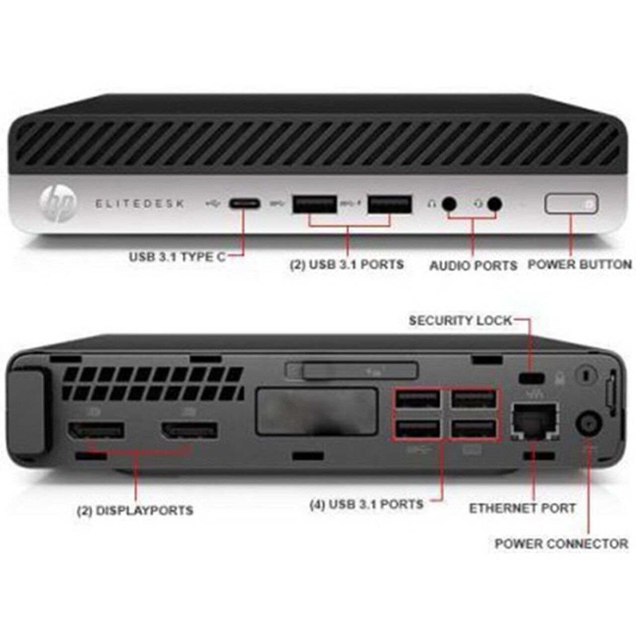 HP EliteDesk 800 G5 Desktop Mini i7-9700T @2.0 16GB RAM 512GB SSD Win 11 Wifi