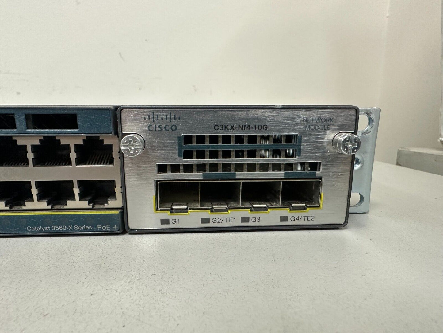 Cisco WS-C3560X-48P-S Catalyst 48 PoE+ Switch with Rack Mount Brackets & 1 PSU
