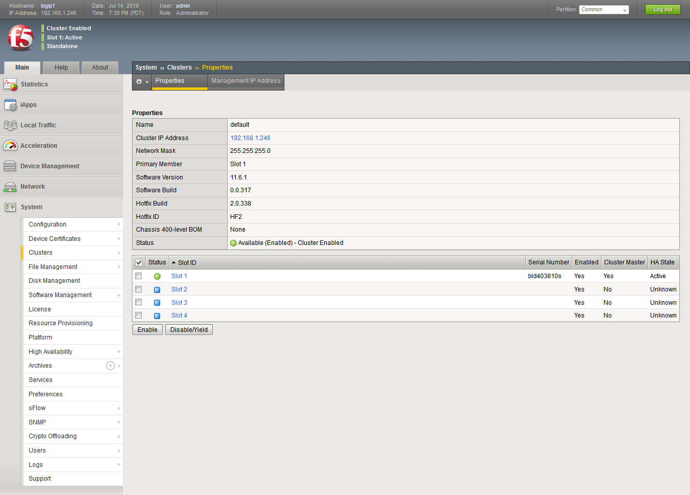 F5 Viprion C2400 Local Traffic Manager with 1 x B2100 Tested with License