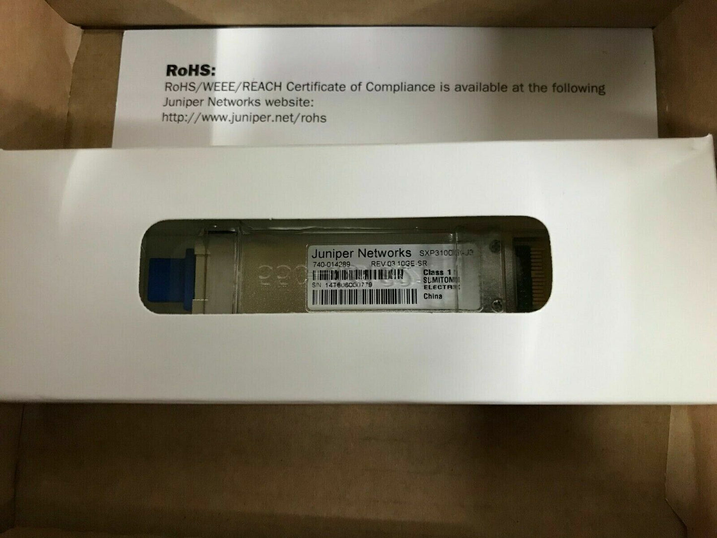 Original Juniper SRX-XFP-10GE-SR XFP 10GBASE-SR WL 850nm Brand NEW 740-014289