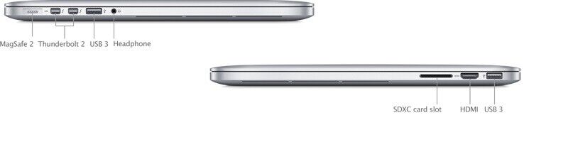 Apple MacBook Pro A1398(EMC 2909) 15" 2015 i7-4870HQ 16GB RAM 256GB SSD Monterey