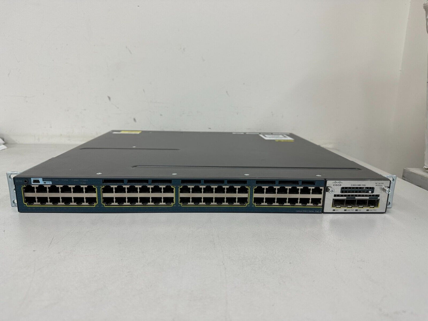 Cisco WS-C3560X-48P-S Catalyst 48 PoE+ Switch with Rack Mount Brackets & 1 PSU