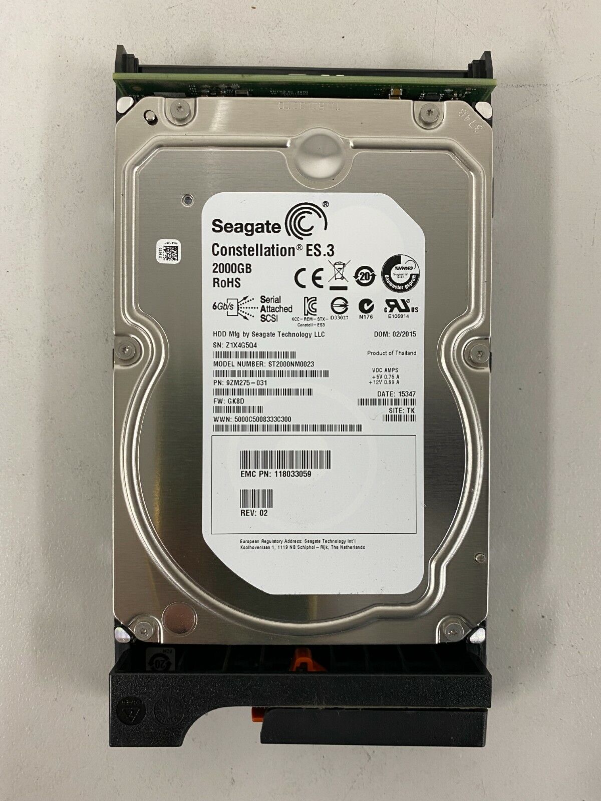 EMC 005050743 2TB 7.2K SAS 3.5" HDD 64MB Cache Hard Drive ST2000NM0023