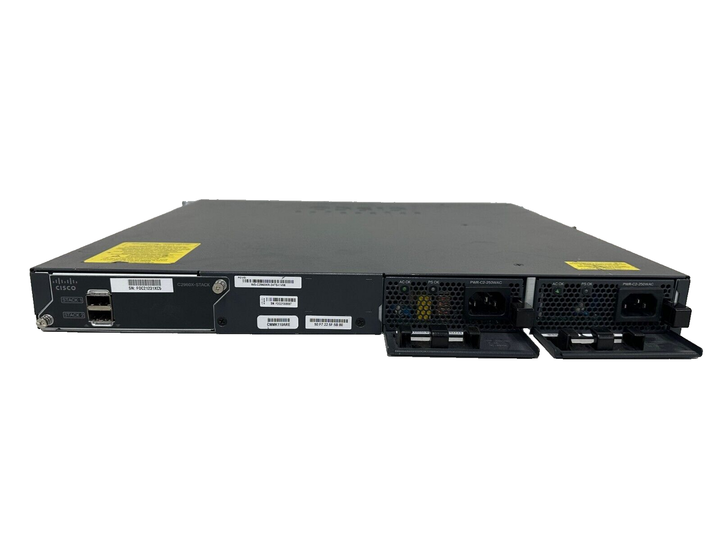 Cisco WS-C2960XR-24TS-I V06 Catalyst 2960-XR 24 PoE+ Switch Mount Rack & 2 PSU