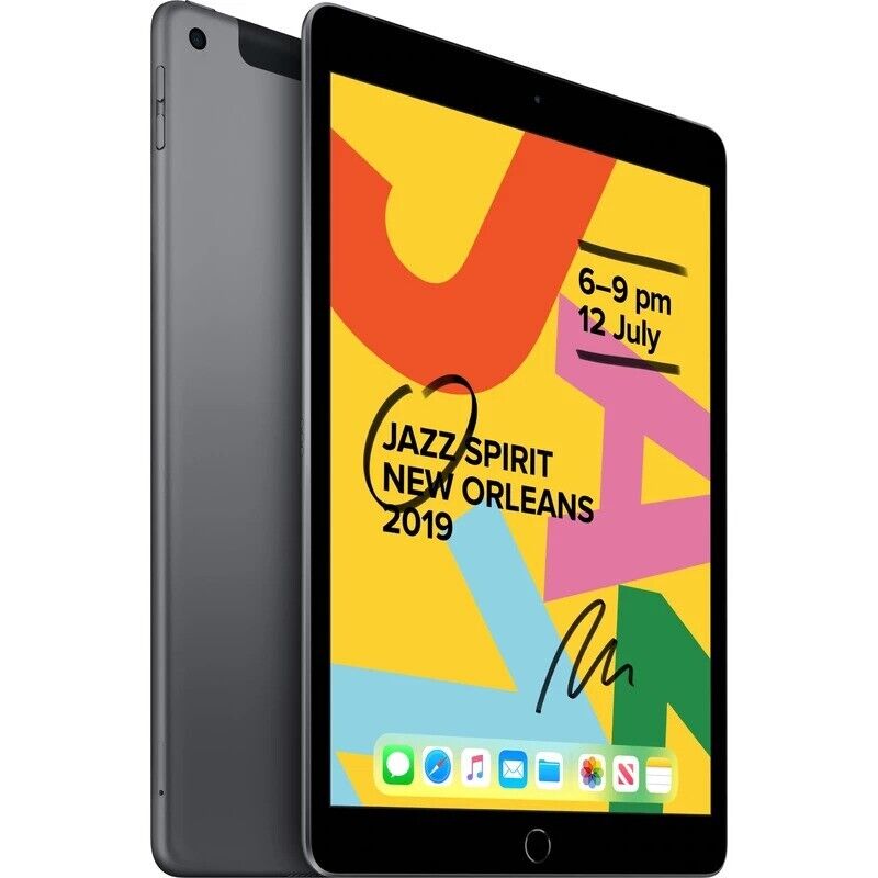 Apple A2197 iPad 7th Gen 128GB Wi-Fi Unlocked (Not Engraved) + New Adapter