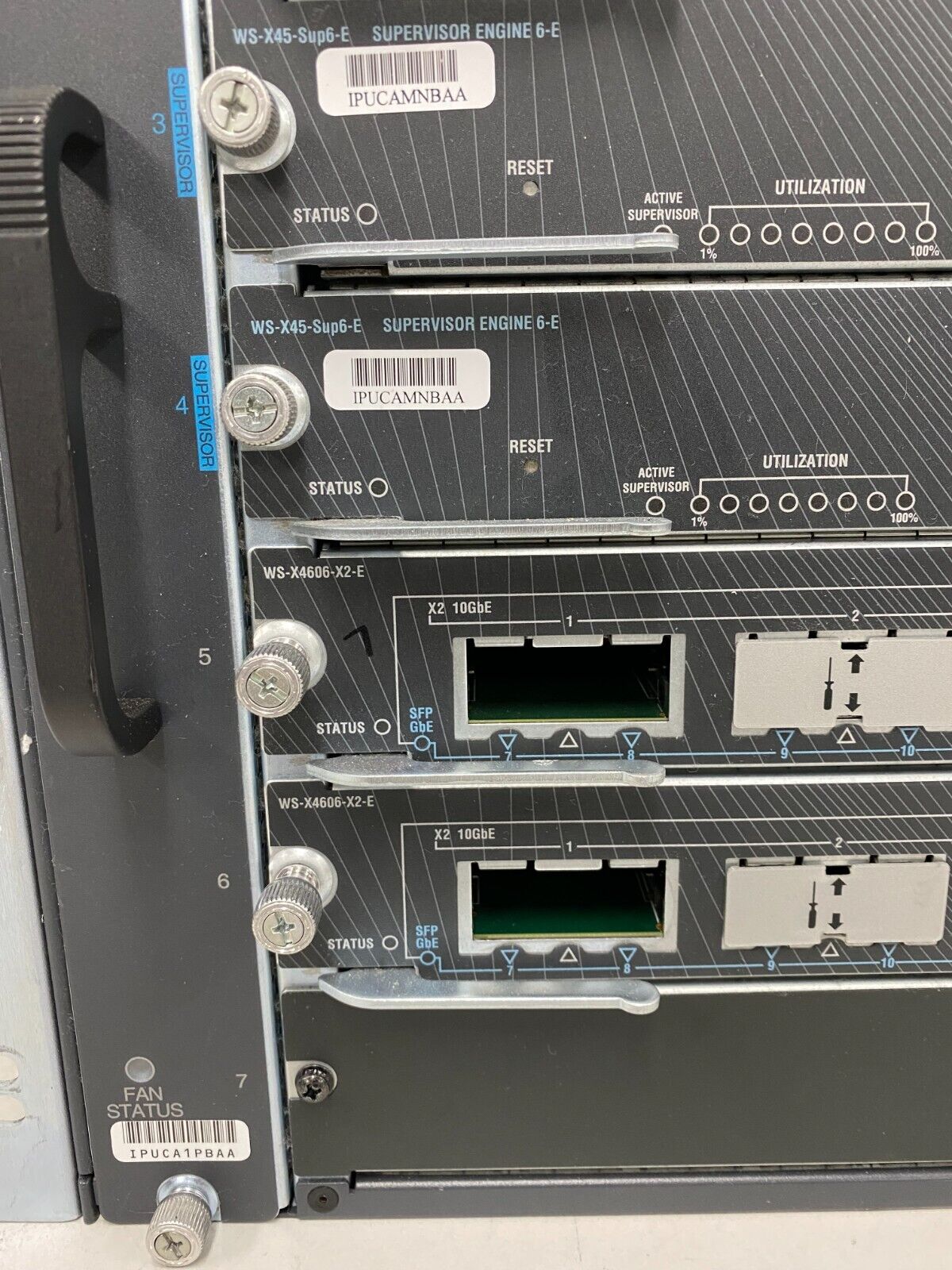 Cisco WS-C4507R+E Chassis 2x WS-X45-Sup6-E 4x WS-X4648-RJ45-E 2x WS-X4606-X2-E