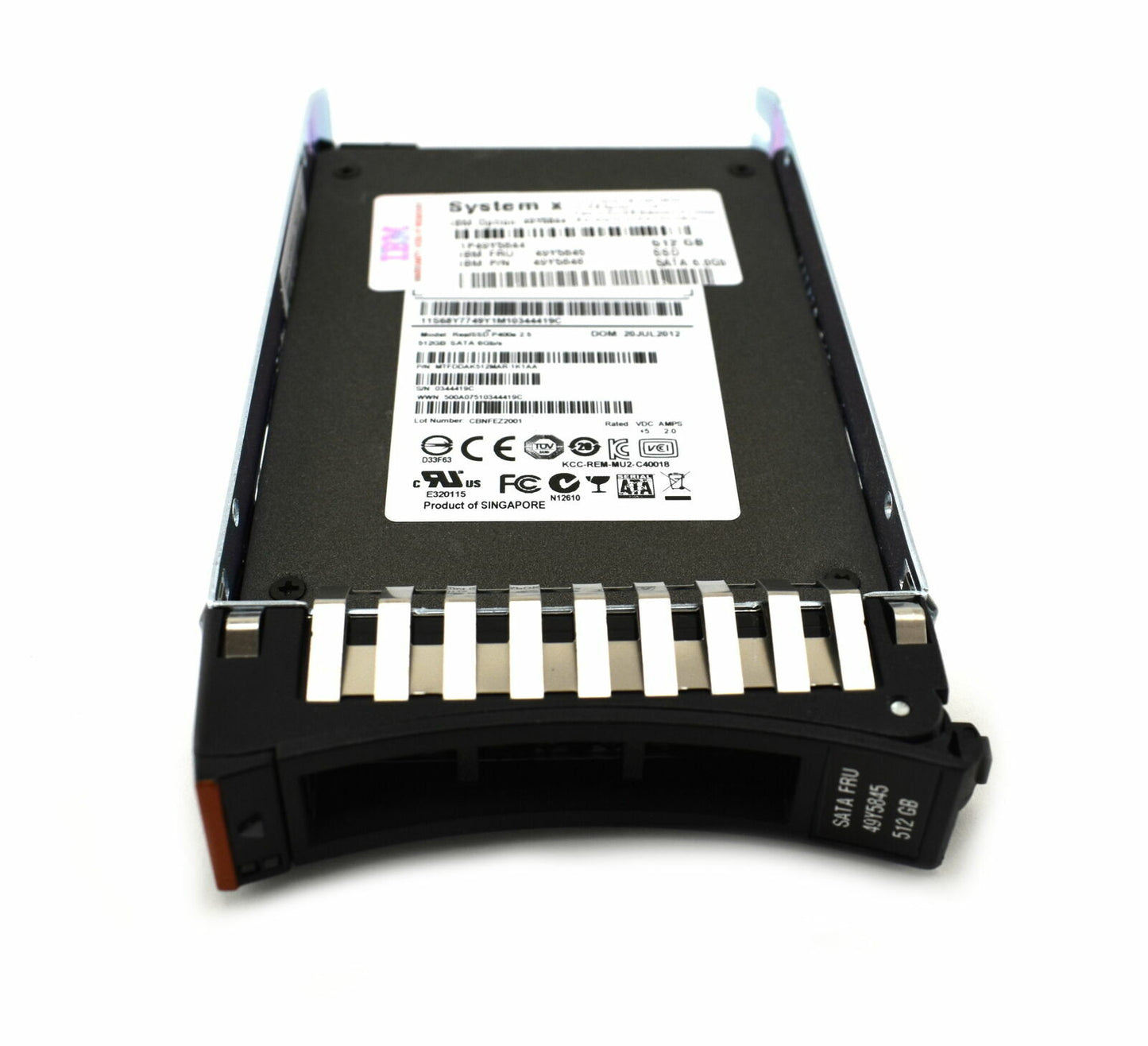 IBM 512GB 2.5" 6Gps MLC SATA HS Enterprise Value SSD for System X 49Y5845 49Y584