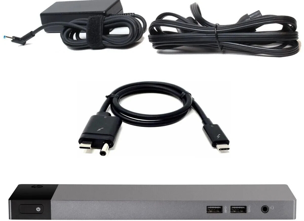 HP Elite ZBook Thunderbolt Dock 3 UHD 4K USB-C HSTNN-CX01 Cable AC Adapter