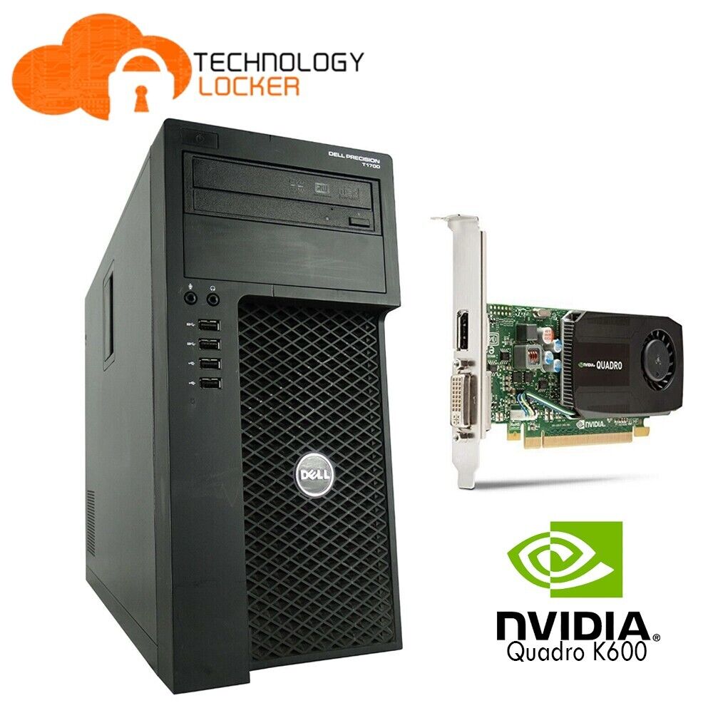 Dell Precision T1700 Tower Workstation E3-1270v3 16GB RAM 250GB SSD 1TB K600