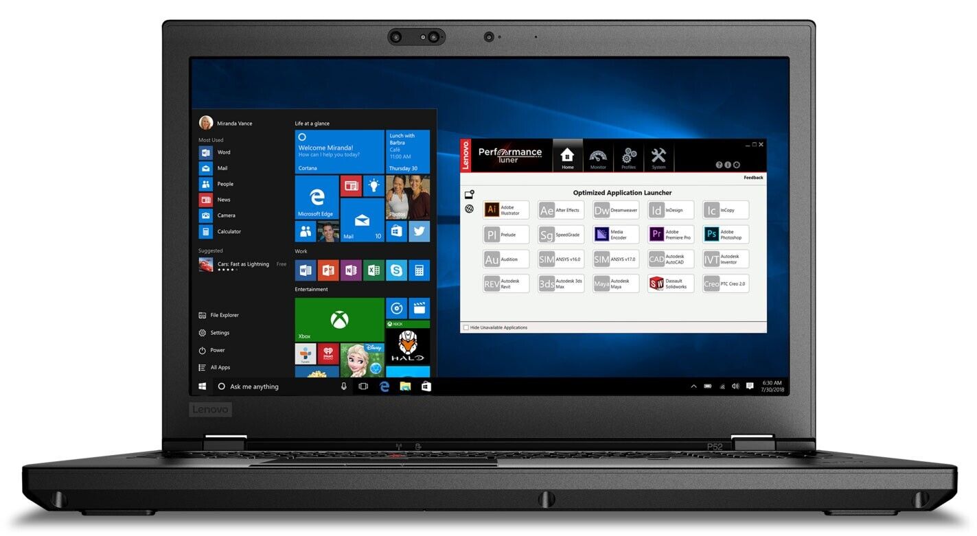 Lenovo ThinkPad P52 15.6" Laptop i7-8750H 64GB RAM 512GB SSD 1TB HDD P1000 Win11
