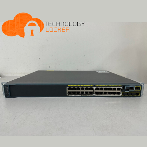 Cisco WS-C2960S-24PS-L Catalyst 24 Gigabit PoE Switch with Rack Mount Brackets