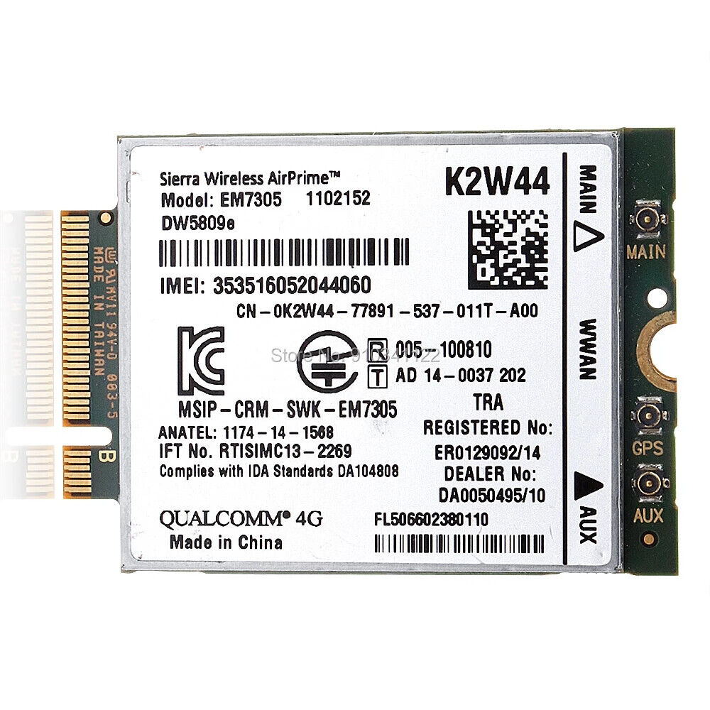 DELL Sierra Wireless EM7305 4G K2W44 LTE WWAN card