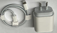 Apple USB-C Power Adapter 20w USB-C to Lightning Cable Fast Charger 1M Genuine