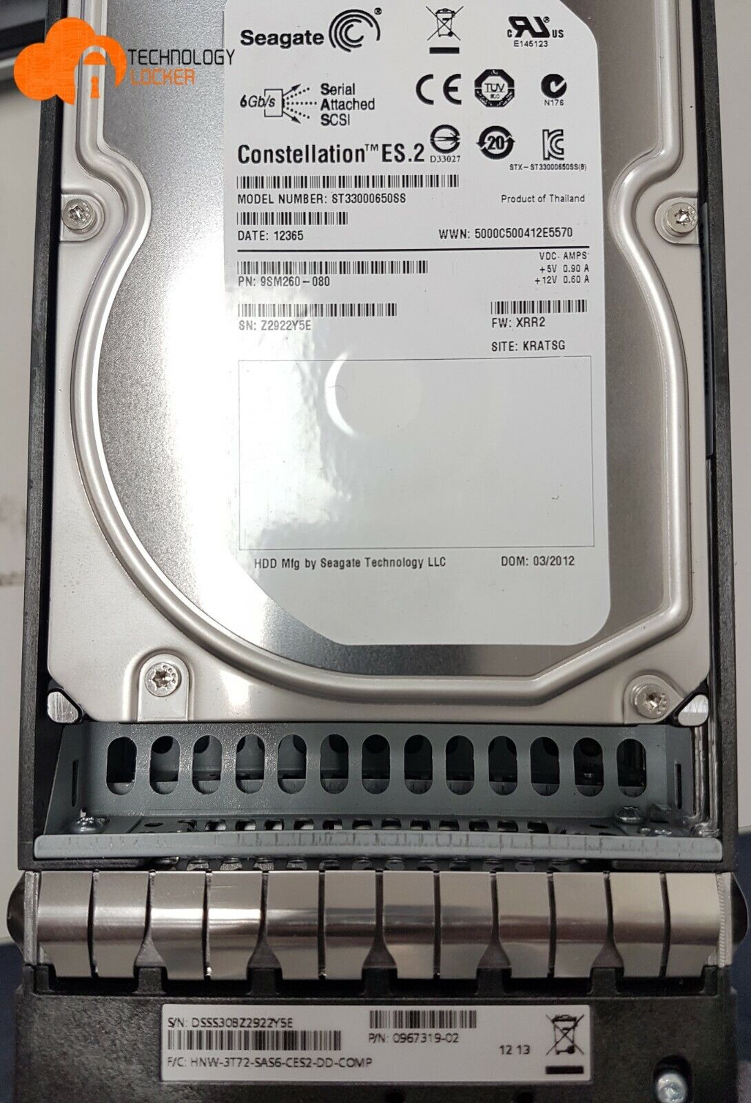 Seagate ST33000650SS 3TB Constellation ES.2 3.5" HDD 7200RPM SAS Hard Drive