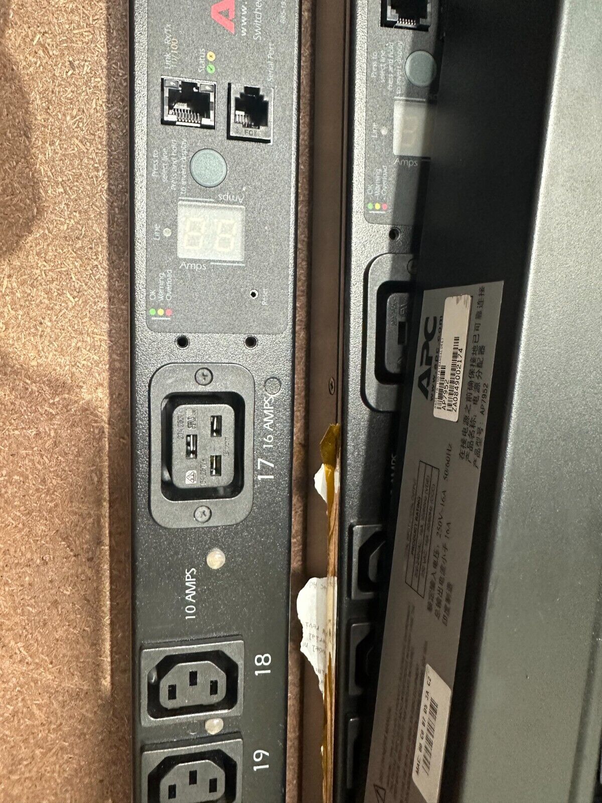 APC AP7952 Power Distribtion Unit 16A 230V 21x C13 3x C19