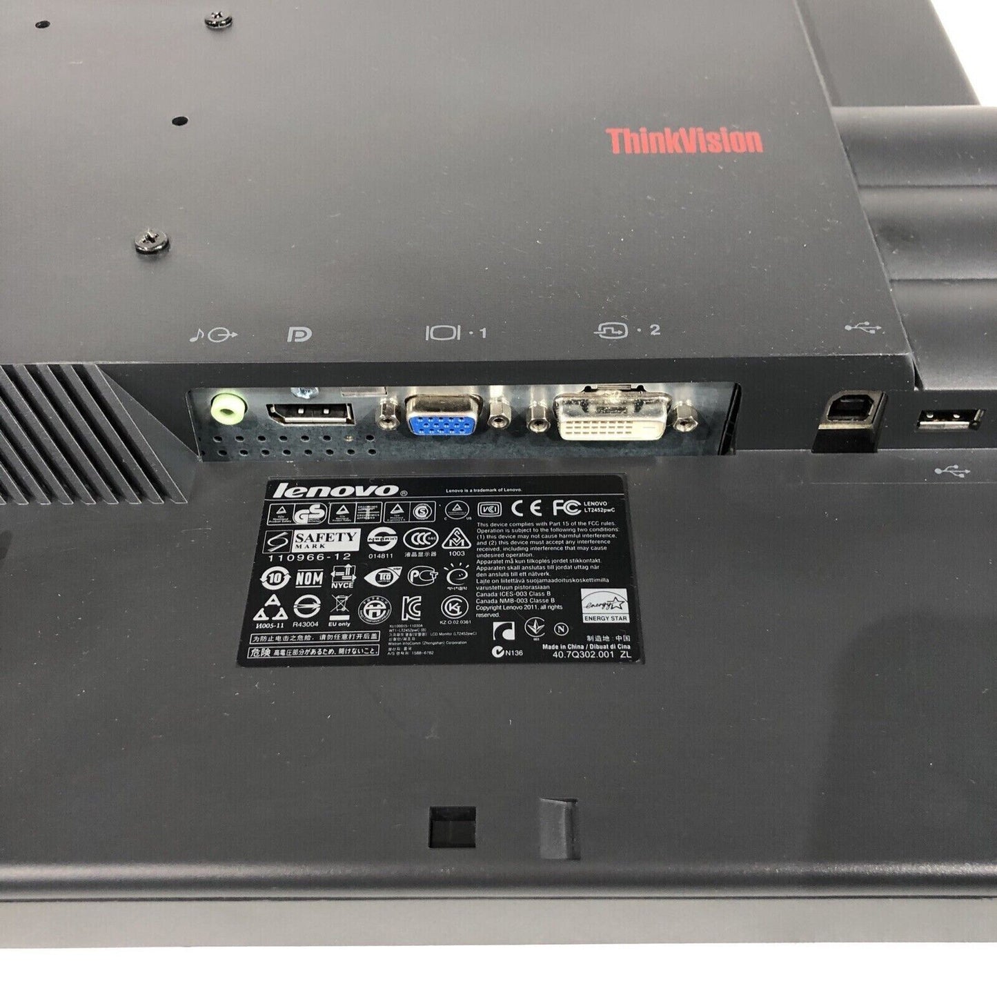 Lenovo ThinkVision LT2452pwC 24" LED-Backlit LCD Monitor DVI VGA DP